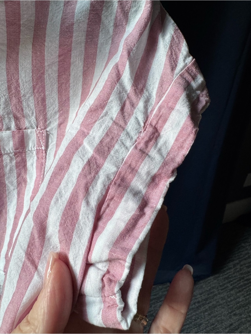 Lola River Women’s Medium Pink & White Striped Buttondown - Picture 4 of 8